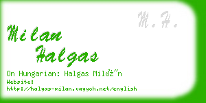 milan halgas business card